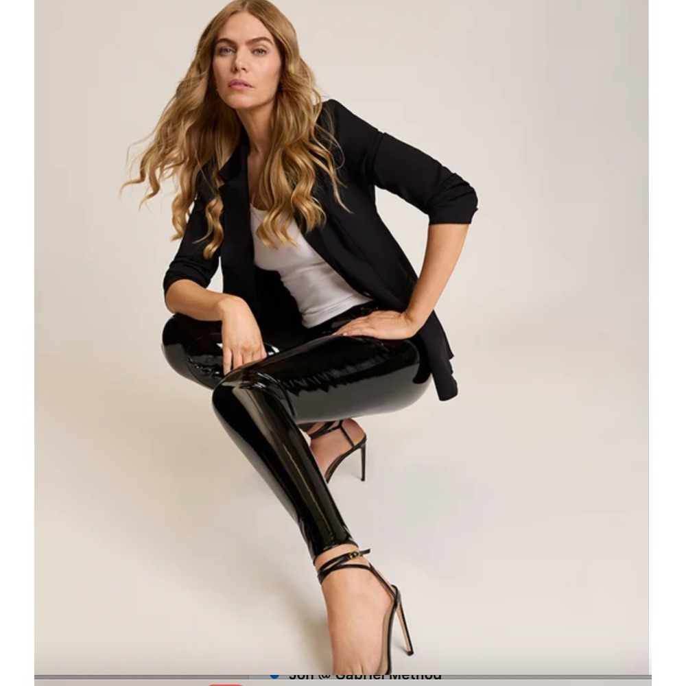 NWT COMMANDO Faux Patent Leather Black Legging Size Small